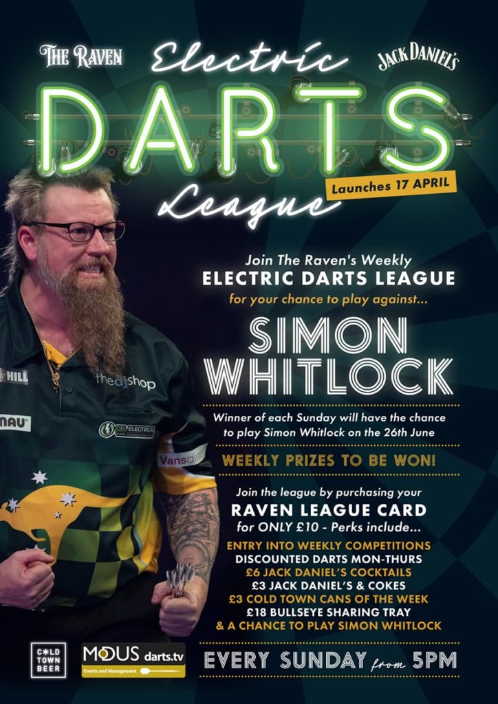 Raven Weekly Darts League Simon Whitlock Information