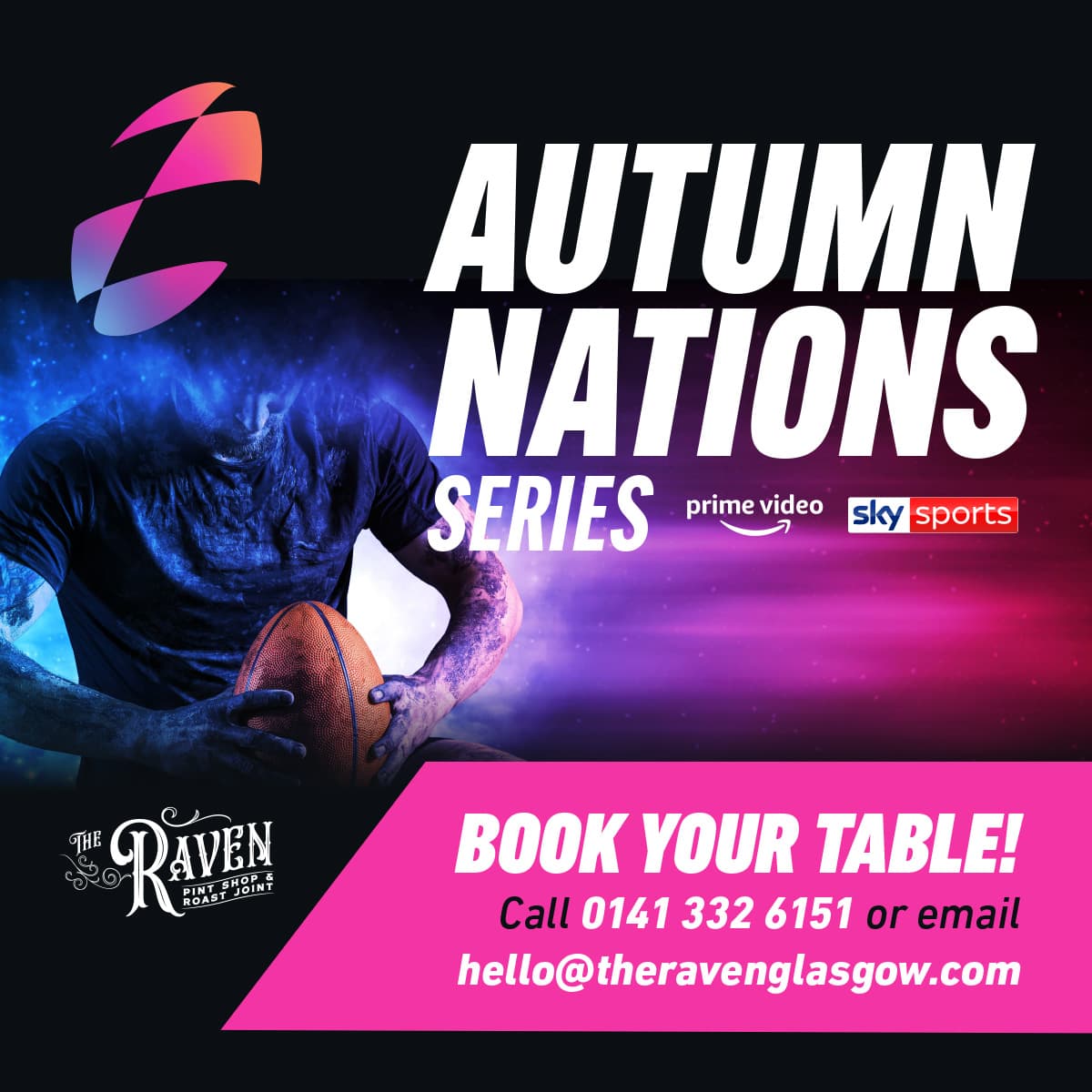 Watch the Autumn Nations in Glasgow at The Raven